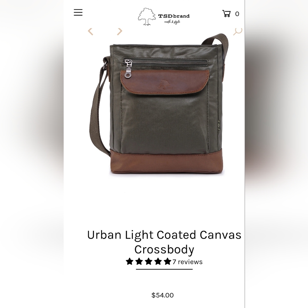 TSD (The Same Direction) Coated Cotton and Leather crossbody bag NWT